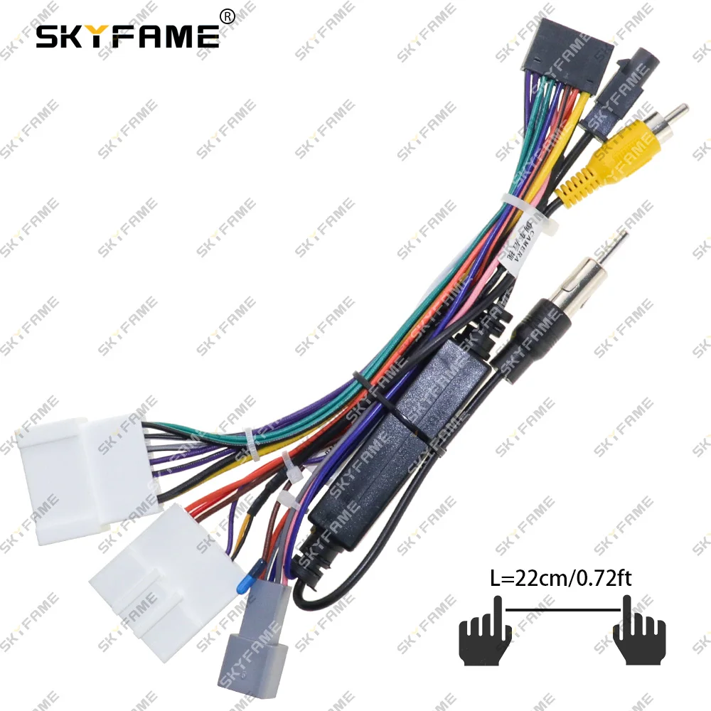 مهايئ الأسلاك تسخير 16pin للسيارة من skyfamمع مقوم لكابل طاقة راديو Lada Xray يعمل بنظام أندرويد