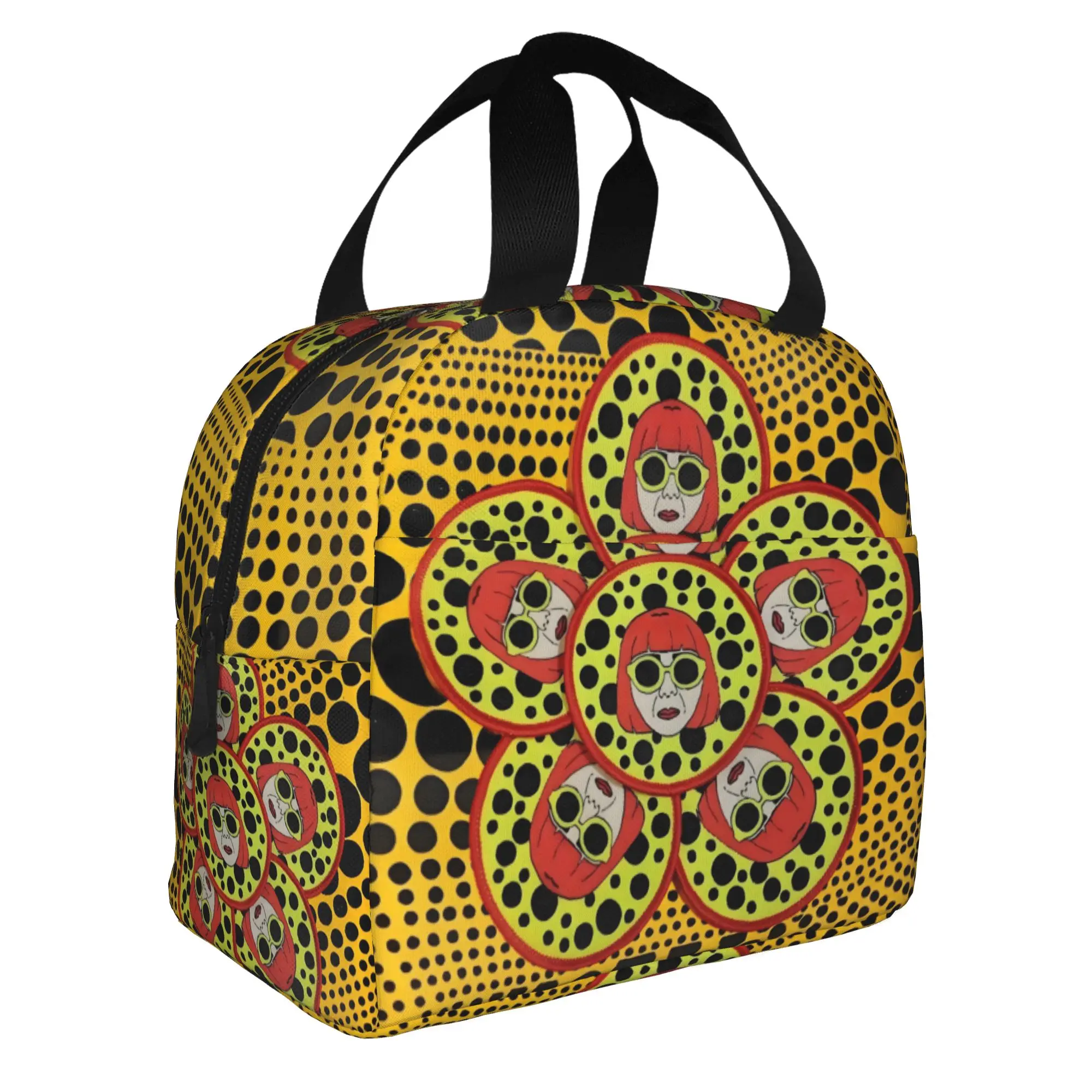 Yayoi Kusama Abstract Painting  Resuable Lunch Box Women Leakproof  Cooler Thermal Food Insulated Lunch Bag Office Work
