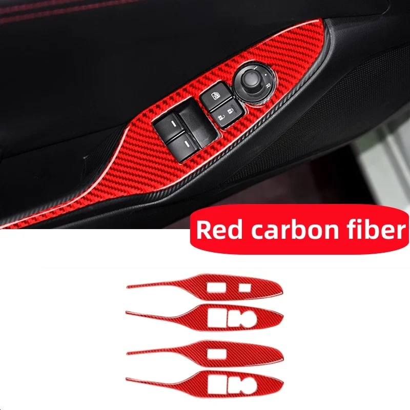 

Для Mazda MX-5 ND Miata 2016-2022 MX5 Roadster углеродное волокно дверной подлокотник переключатель кнопка подъема окна стеклянная подъемная панель наклейка