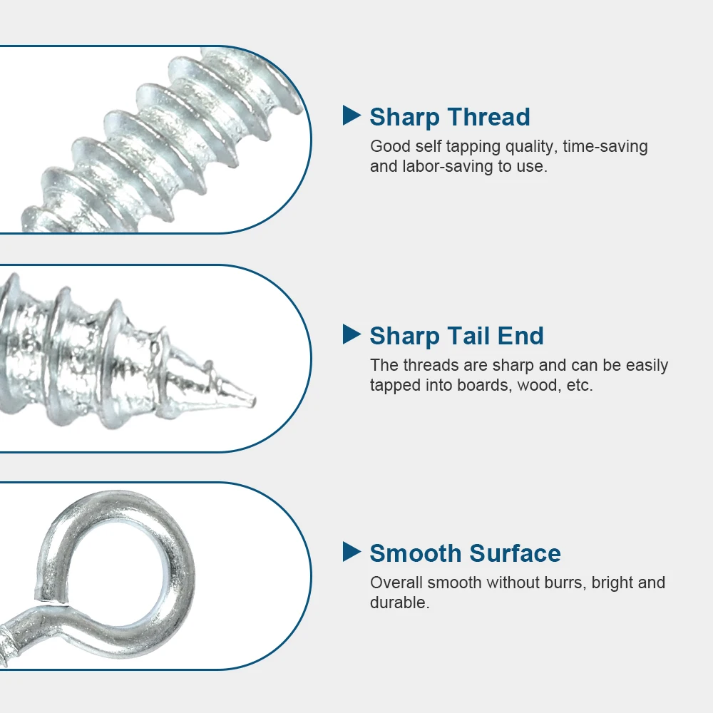 HOWSHENG 5-50 шт., винт с крючком из овечьего глаза, гвоздь 1 #   2 #   3 #   4 #   5 #   6 #   8 #   10 #   16 #   Оцинкованный саморез с крючком