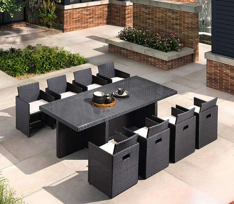 Outdoor leisure table and chair combination rattan chair courtyard outdoor dining table and chair