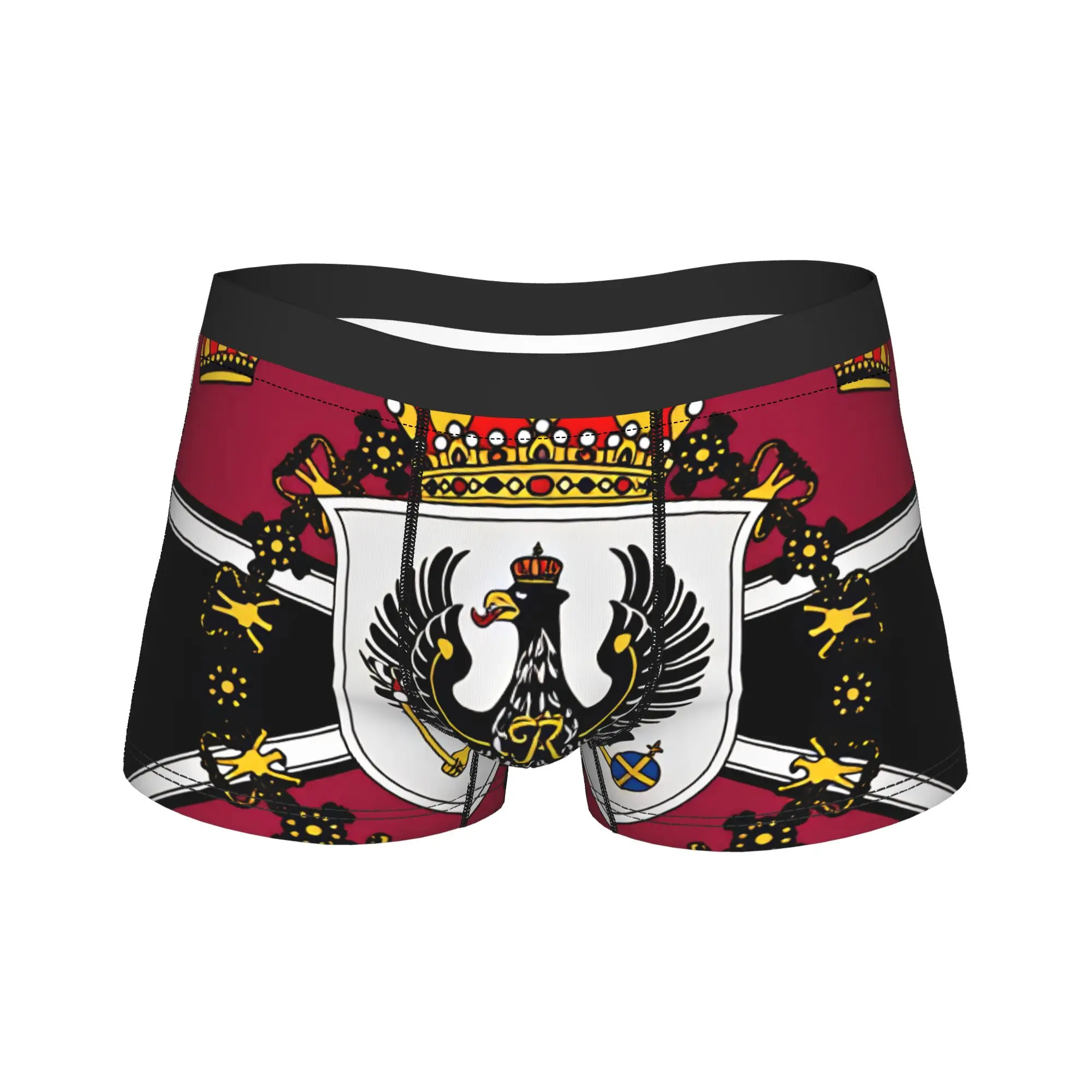 Kingdom of Prussia Underwear  Comfortable Panties Print Boxer Brief For Men 3D Pouch Plus Size Trunk