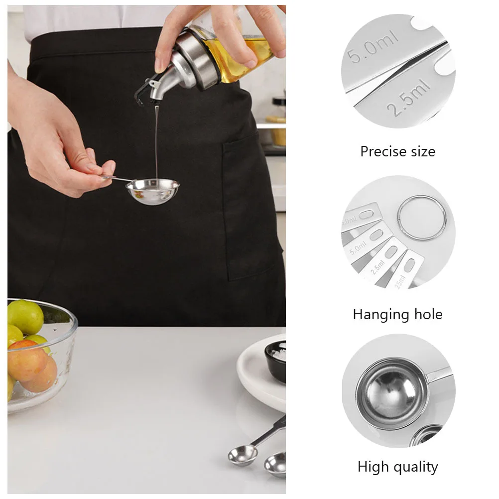 

8Pcs Measuring Spoons Stainless Steel Seasoning Spoons Kitchen Gadget Baking Tools Cooking Baking Supplies Metal Measuring