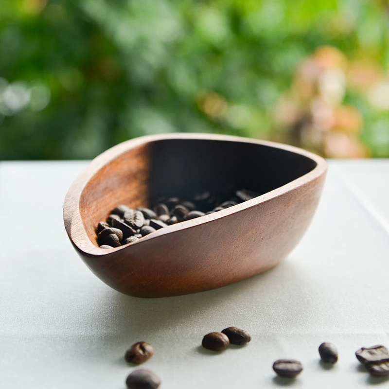 Coffee Beans Dose Trays Solid Wood Smooth Teaspoon Tea Separator Vessel Tools Coffee Bean Spoon Shovel Tea Trays Dosing Cup