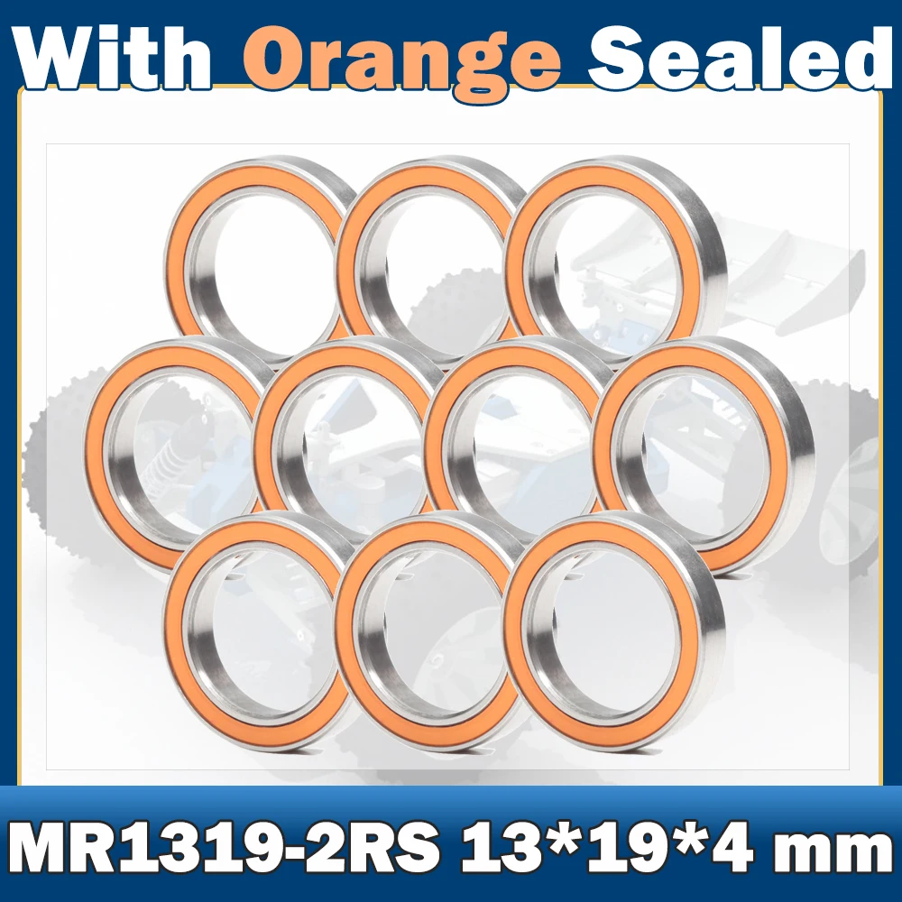 MR1319RS Bearing ABEC-7 ( 10 PCS ) 13*19*4 mm Thin Section MR1319-2RS Ball Bearings RS MR1319 2RS With Orange Sealed L-1319DD