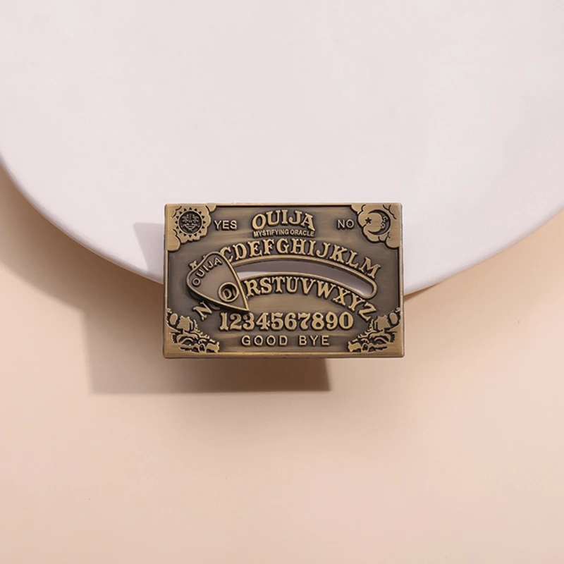 Ouija مجلس المينا دبابيس نعم أو لا الشمس والقمر روح الصوفي دبابيس شارة التلبيب هالوين الشرير القوطية مجوهرات هدية للأصدقاء