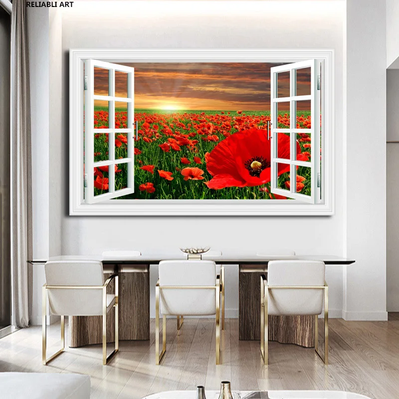 

Nature Landscape Red Poppy Posters Nature Canvas Painting Modern And Prints Wall Art Picture For Living Room Home Decor Cuadros