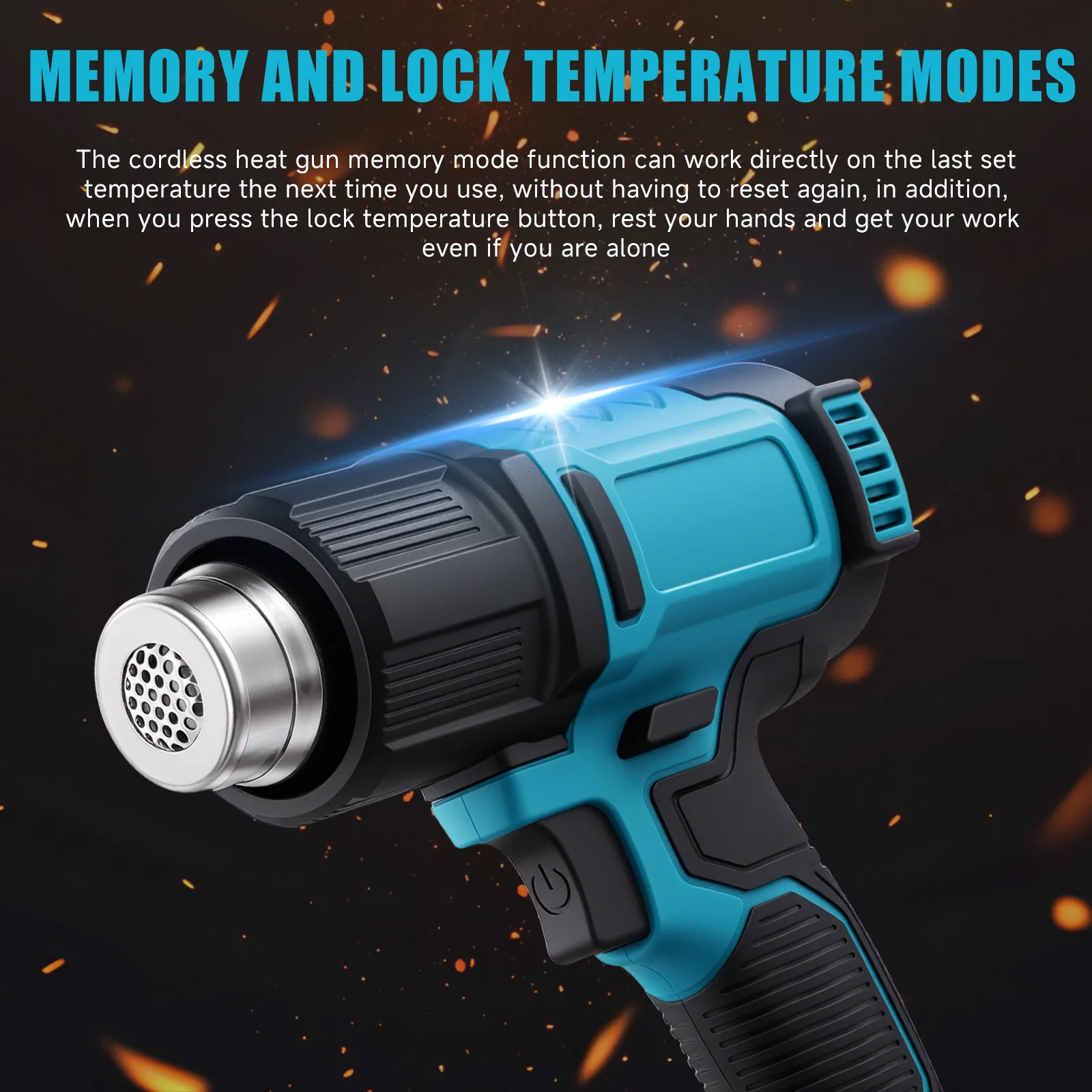 Pistola termica a batteria 18 V Degreat per saldatura, asciugatura e rimozione colore 300W 550 ° Protezione da sovraccarico con 4 ugelli