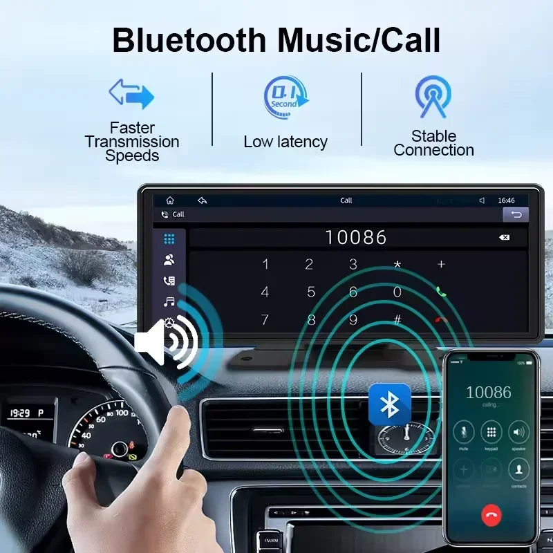 10.26In 4K DVR Wireless CarPlay Android Auto Dash Cam GPS Navigation 170° Wide Angle 24H Parking Monitor Night Vision image 4