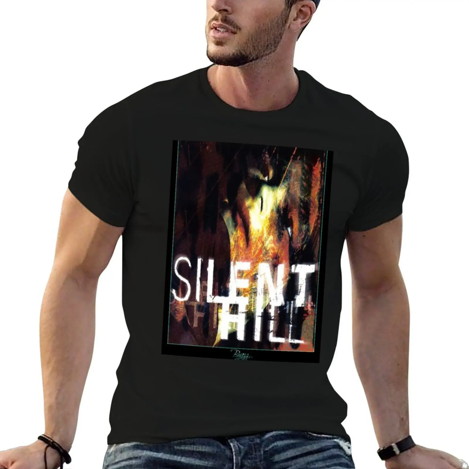 

for men Hill brand luxury Box t shirt Silent T-Shirt 100% - Cover) man Art 1 shirts cotton anime (Old Ps1 t