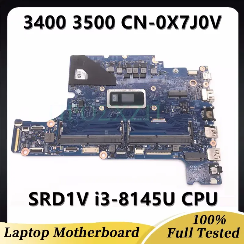 CN-0X7J0V 0X7J0V X7J0V Free Shipping Mainboard For DELL 3400 3500 Laptop Motherboard 17938-1 With SRD1V i3-8145U CPU 100% Tested