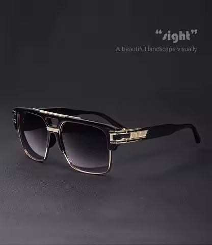 2024 New fashion hinge outdoor flat sunglasses men and women square box retro trend sunglasses beach sunglasses cycling glasses