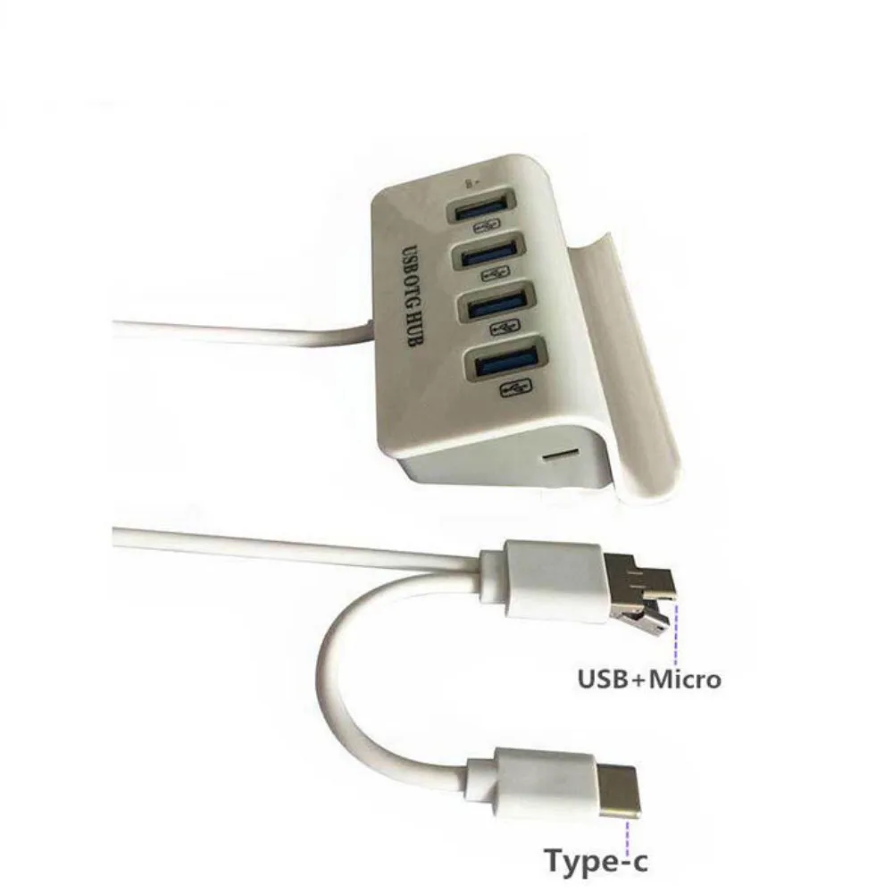 USB One Drag Four Expansion Dock Otg Hub Multi Interface Adapter Hub Type-C Phone Stand Splitter