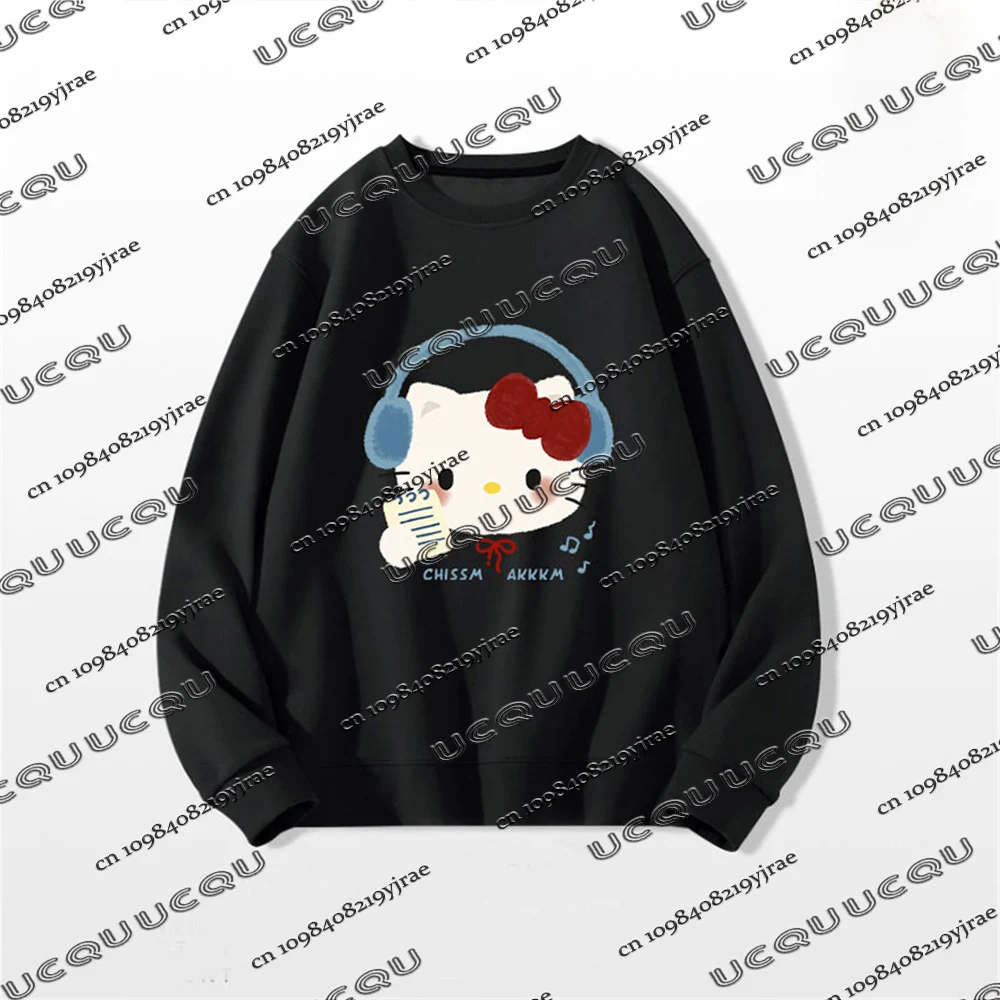 เสื้อฮู้ดลายเฮลโลคิตตี้ สไตล์อเมริกันวินเทจ เสื้อการ์ตูนผู้หญิง แฟชั่นยอดนิยม ไซส์พลัส สไตล์ลำลอง ฮาราจูกุ เสื้อแขนยาว สไตล์วายทูเค