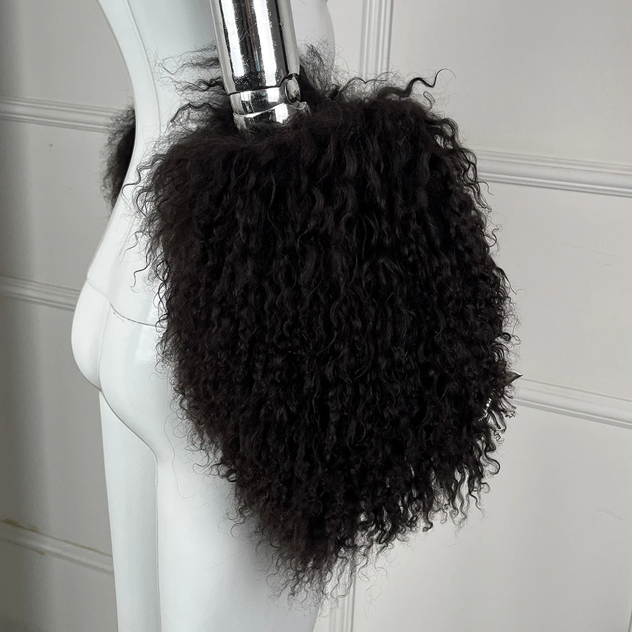 Polsini in pelliccia mongola naturale Le donne mescolano senza sforzo con cappotti Vera pelliccia di agnello tibetana Accessorio di lusso Polsino in vera pelliccia staccabile