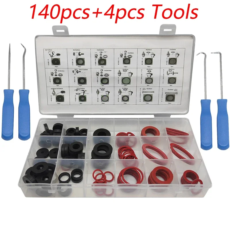 KATUR 419-Piece Metric O-Ring Assortment – 32 Sizes 3–50mm Diameter, Nitrile Rubber, Black – Heavy-Duty Case – For Plumbing, Automotive, Pneumatic & General Repairs