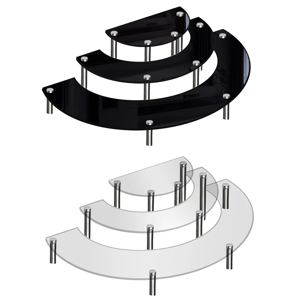 3-częściowy zestaw stojaków na babeczki, zestaw na stół deserowy, 3-poziomowe akrylowe półki ekspozycyjne na wesele, przyjęcie urodzinowe