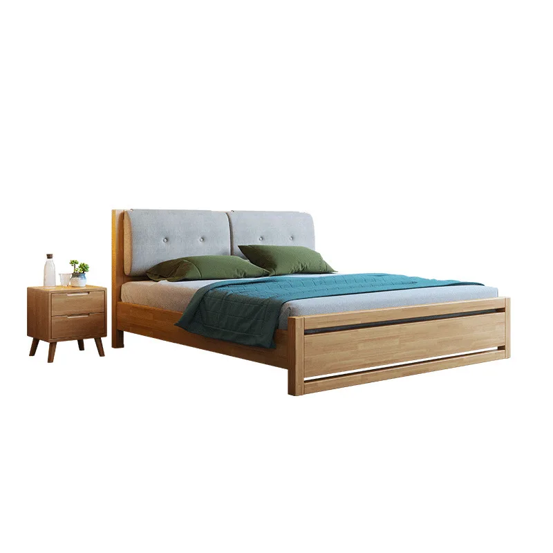 

Nordic solid wood light luxury wedding bed 1.5 single 1.8 meters double bed simple and modern