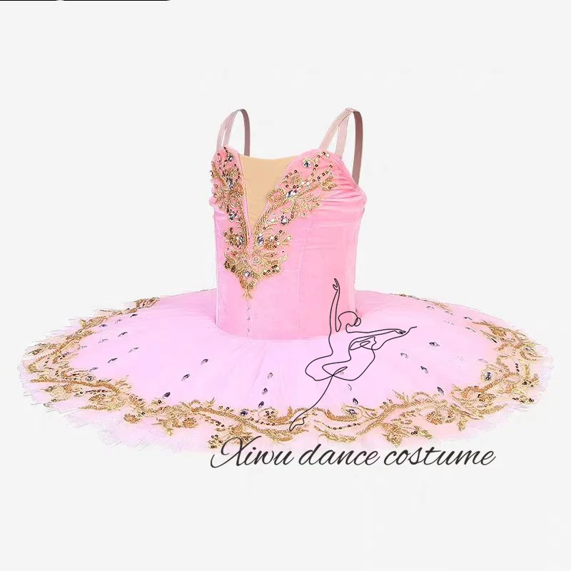 Tutu de Ballet Paquita beige crème pour femmes, plateau professionnel, crêpes, robe classique pour filles, performance de compétition