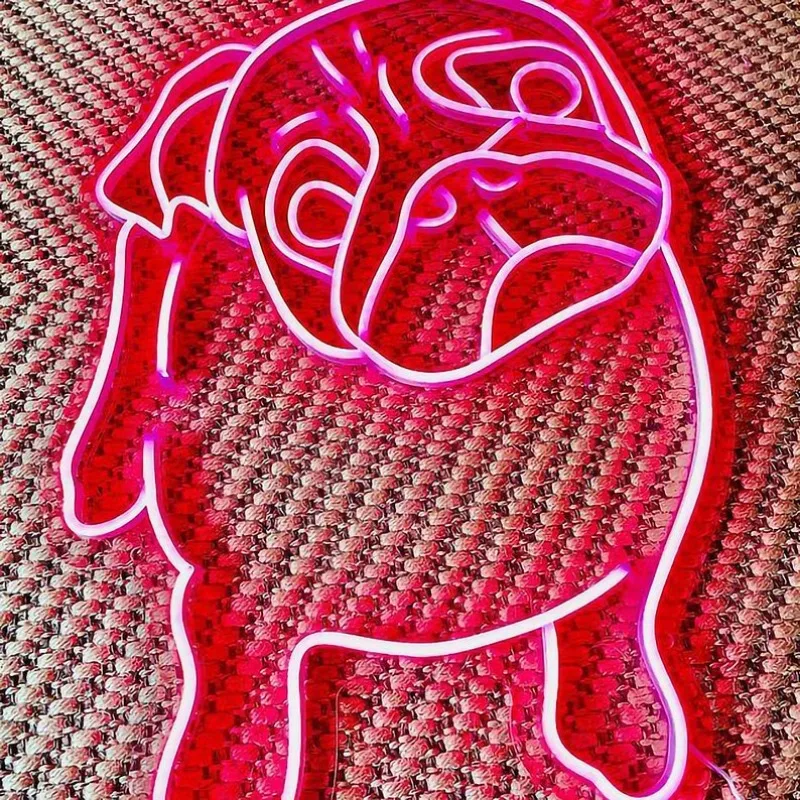 Imagem -04 - Custom Pets Neon Sign Wall Decor Pano Estético Decoração do Quarto Custom Your Dog Cat Neon Signs Sinal de Led para Quarto