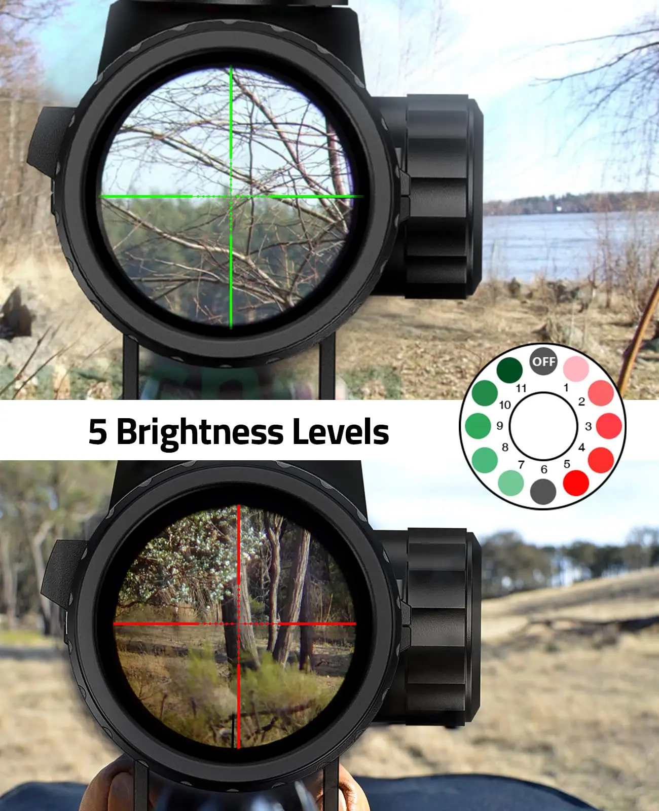 CVLIFE 3-9x40 Rifle scope Red Green Illuminated Optical Riflescope 1 inch Tube Scope with Mounts
