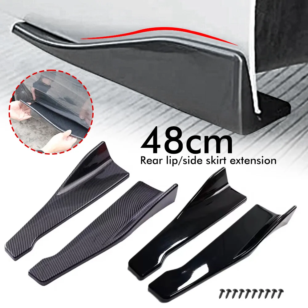Universal Auto Vorne Hinten Stoßstange Streifen Lip Spoiler Diffusor Splitter Carbon Faser Scratch Protector 48CM Länge Für Audi BMW Golf