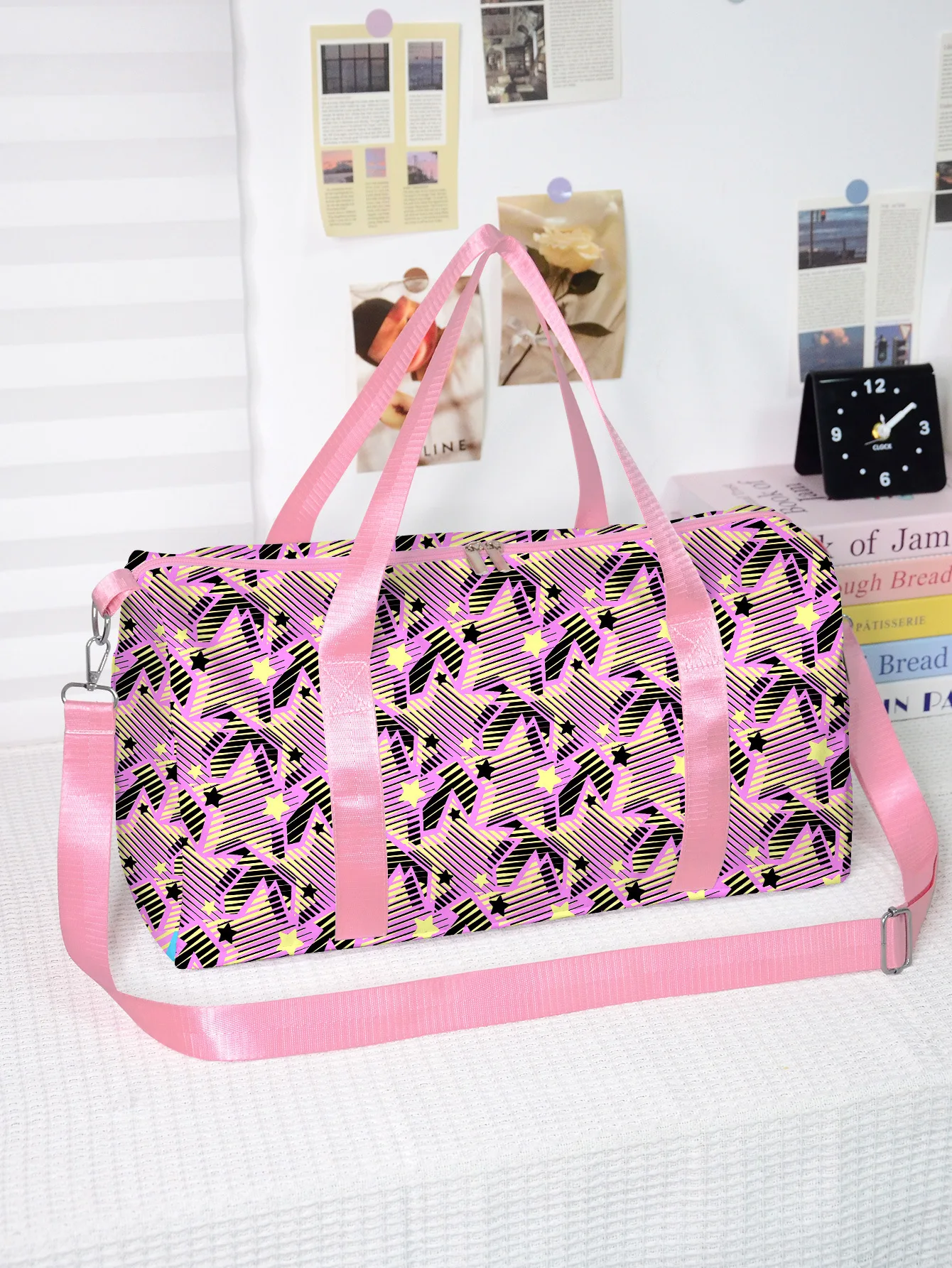 Trendy Popular Funny Novelty Striped spots 3D Printed Travel Bags Barrel Shape Crossbody Bag Outdoor Sports Bags Gym Yoga Bag