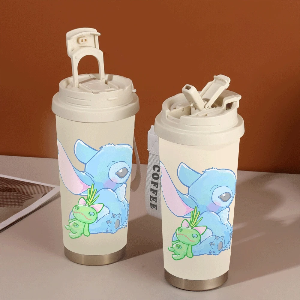 

Stitch Series Water Cups 304 Stainless Straw Drinking Hildren Adults Straw Cup Lilo&stitch Anime Kawaii Outdoor Sports Fitness