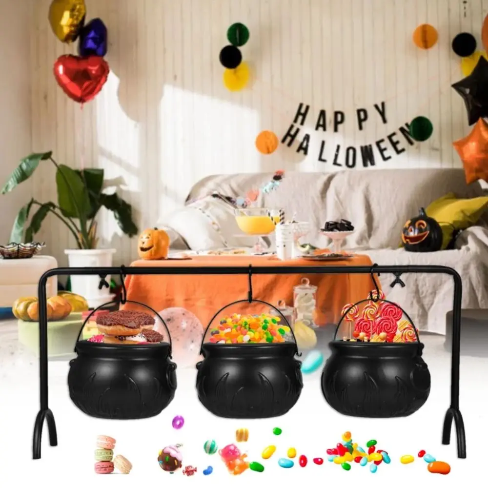 Spooky Halloween Party Decorations Large Capacity Kitchen Decorations Candy Bucket Punch Witch Cauldron Candy Serving