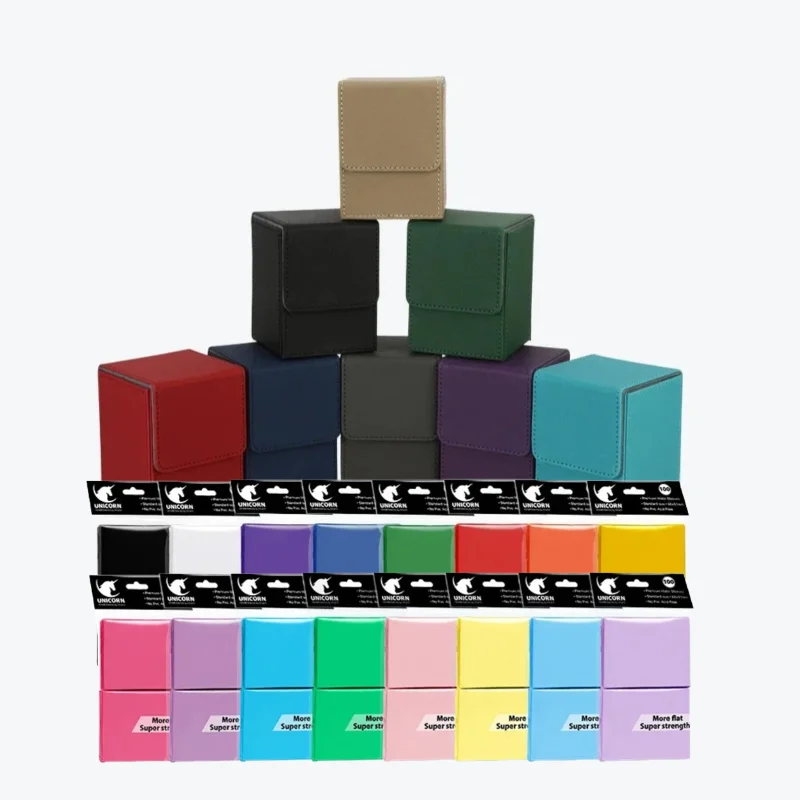 

100 Card Sleeves and Trading Card Storage Box with 2 Dividers Commander Deck Box Compatible with MTG PTCG Baseball Sport Card