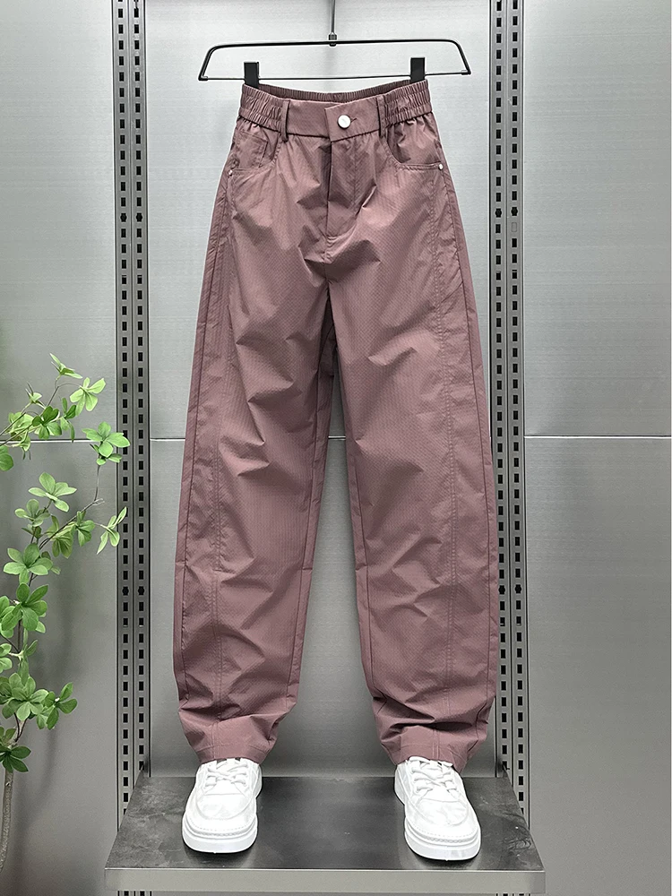 

Мужские летние тонкие повседневные брюки Qui Dry, дышащие, свободные, прямые, спортивные, широкие брюки, модные, базовый цвет