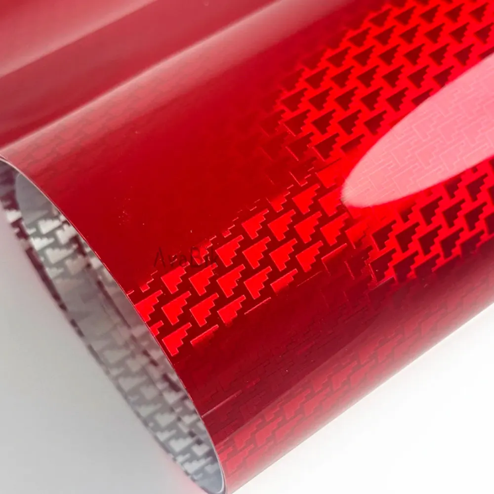 

10/50cm x 152cm PET Airplane Texture Red Forged Carbon Fiber Vinyl Wrap Car Sticker Motorcycle Self Adhesive Decal Wrapping Film
