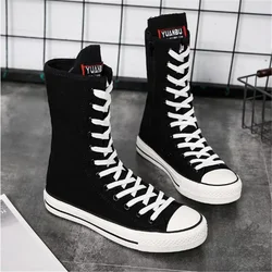 Comemore-Sapatos vulcanizados para mulheres, lona, branco, tênis pretos, clássicos, casuais, estilo punk, sapatilhas femininas, outono, 2021, 43