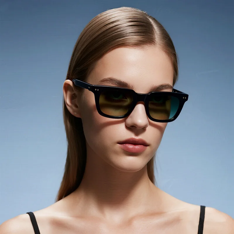 ChicOptix Trendy Rectangular Sunglasses for Women and Men - Outdoor Vacation Style with Studded Design, UV400 Anti-Glare