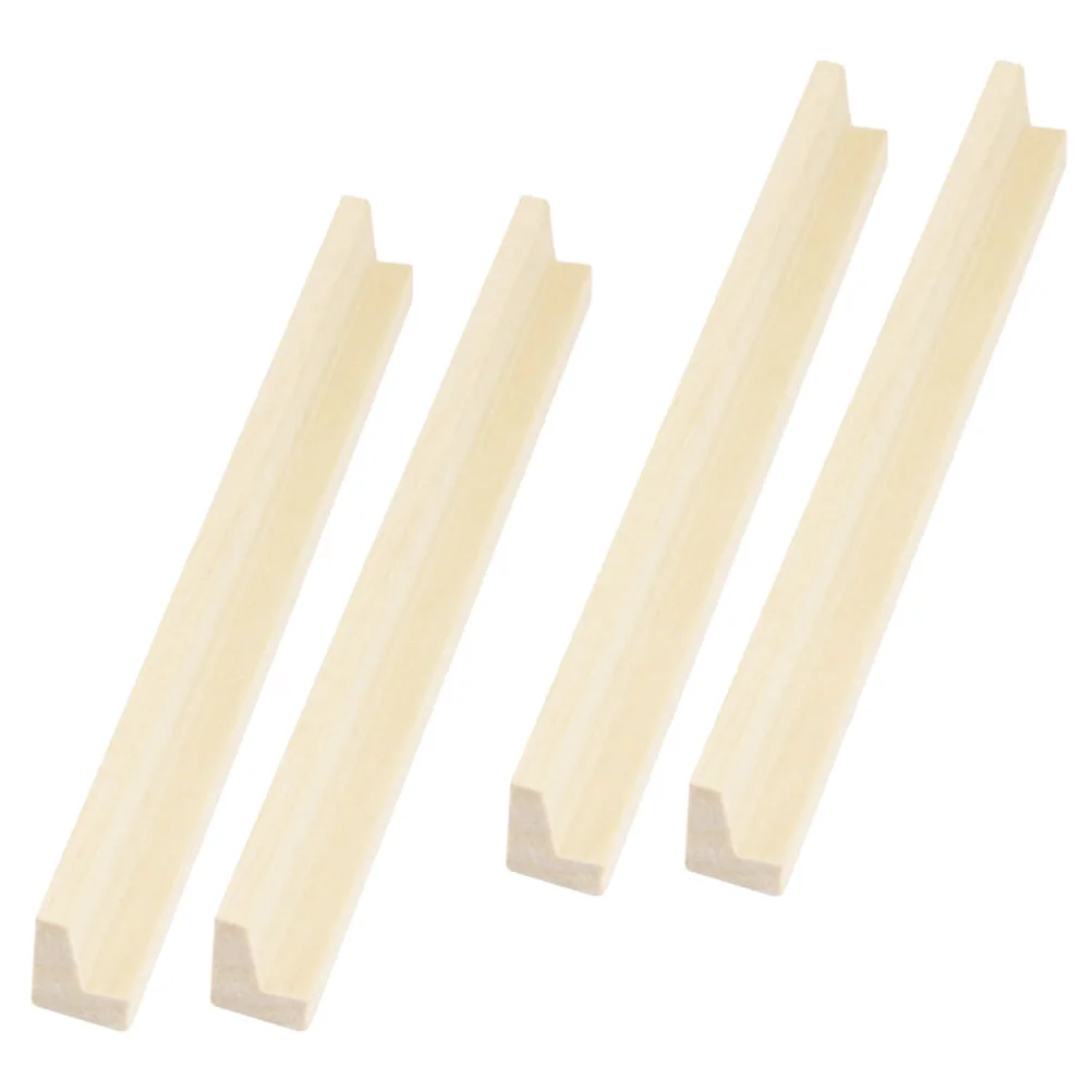 4 Pcs Base Dominoes DIY Holders Game Accessories Desktop Racks Wooden Displaying Bases Supply