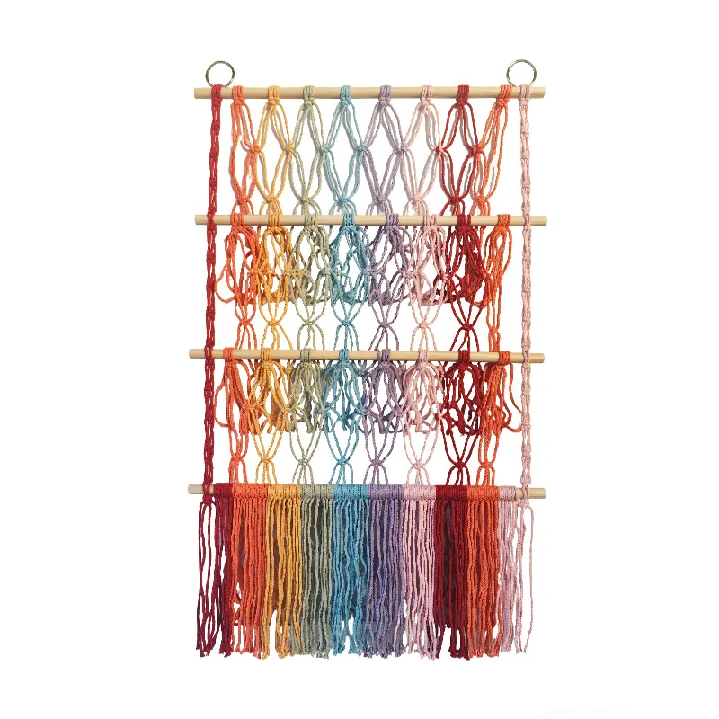 

CX three-layer doll storage rack, hand-woven cotton rope simple tapestry