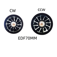 QTMODEL 70mm 12 Blades CW/CCW EDF with 6S brushless inner rotor 2963-2100kV motor model jet aircraft