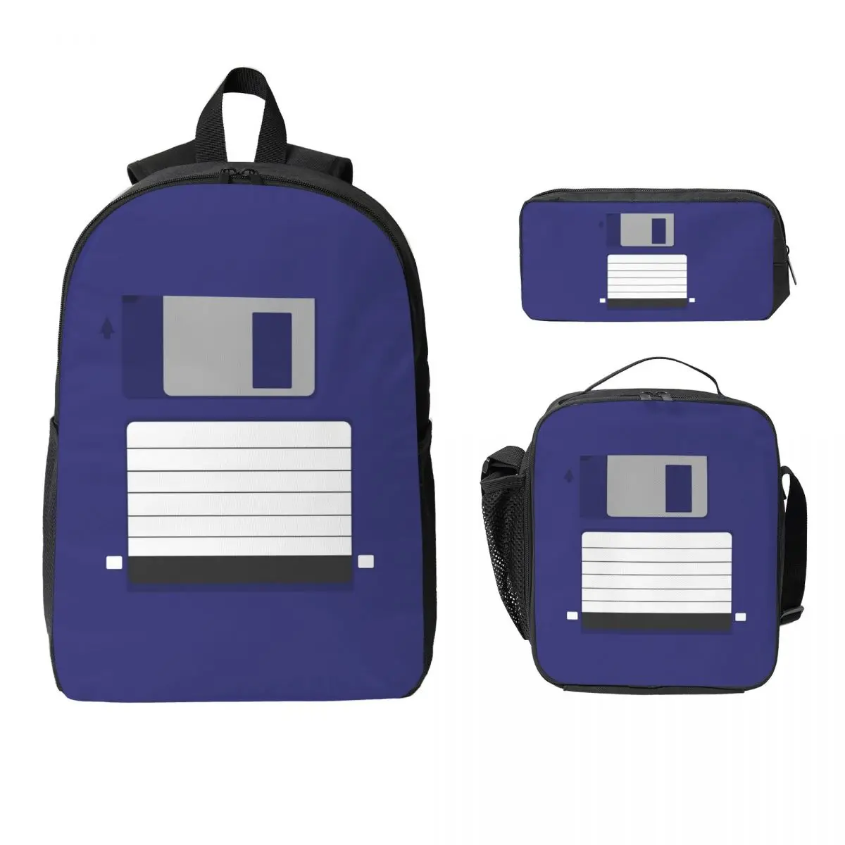 

Рюкзак с диском для студентов, сумка для книг для мальчиков и девочек, школьная сумка, сумки на плечо для ноутбука, 3 шт., изолированная сумка для обеда, пенал