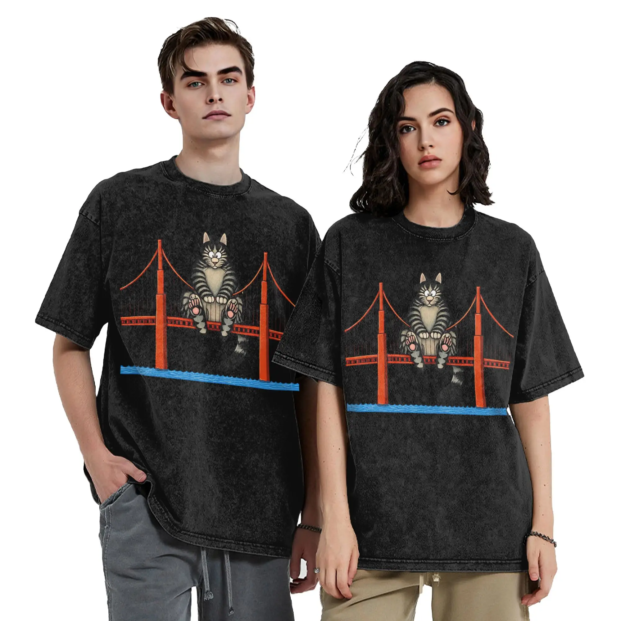 Project Hail Mary 2026 Ryan Gosling B Kliban Cat San Francisco T Shirt Hip Hop Washed T-Shirts Vintage for Men Streetwear  Tees