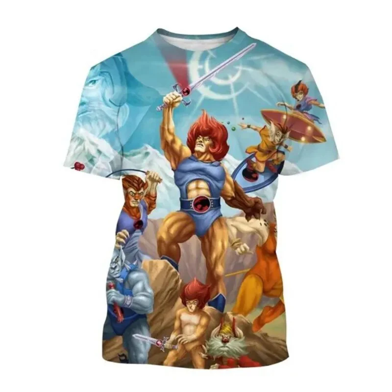 Summer Thundercats 3D Print T-Shirts Anime Streetwear Men Women Fashion Short Sleeve T Shirt O-Neck Male Tees Tops Clothing
