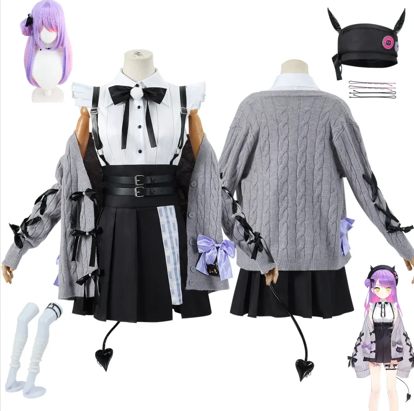 

Virtual YouTuber VTuber Tokoyami Towa Cosplay Costume Sweater Coat Hat Tail Outfits Wig VTuber Costumes Party for Women custome