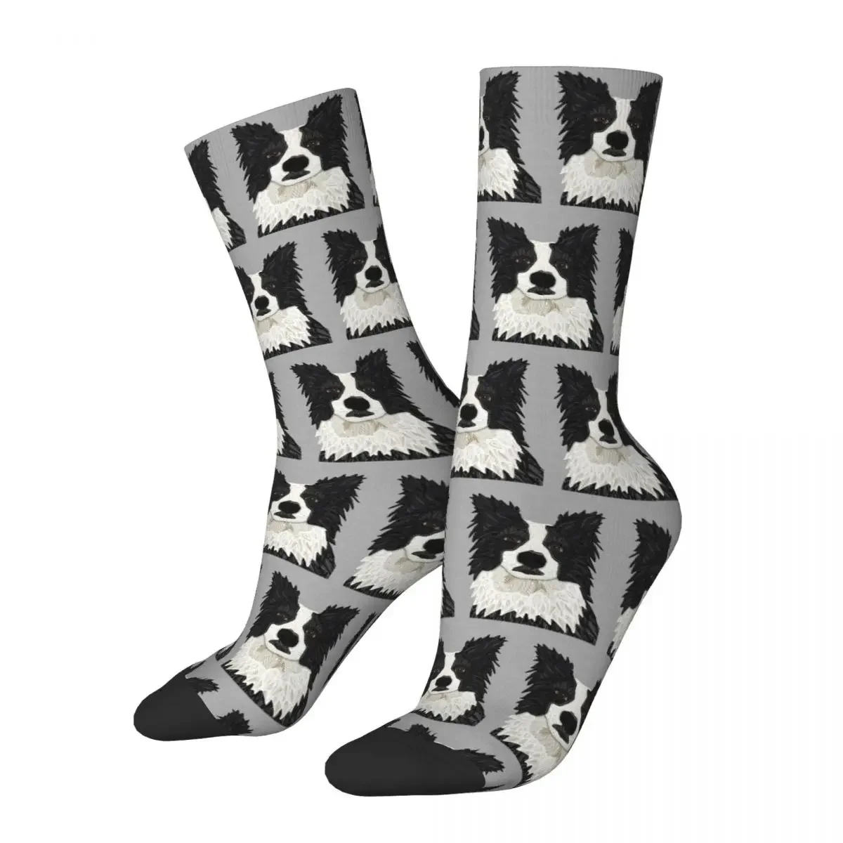 Beautiful Black Border Collie Socks Super Soft Stockings All Season Long Socks Accessories for Man's Woman's Birthday Present