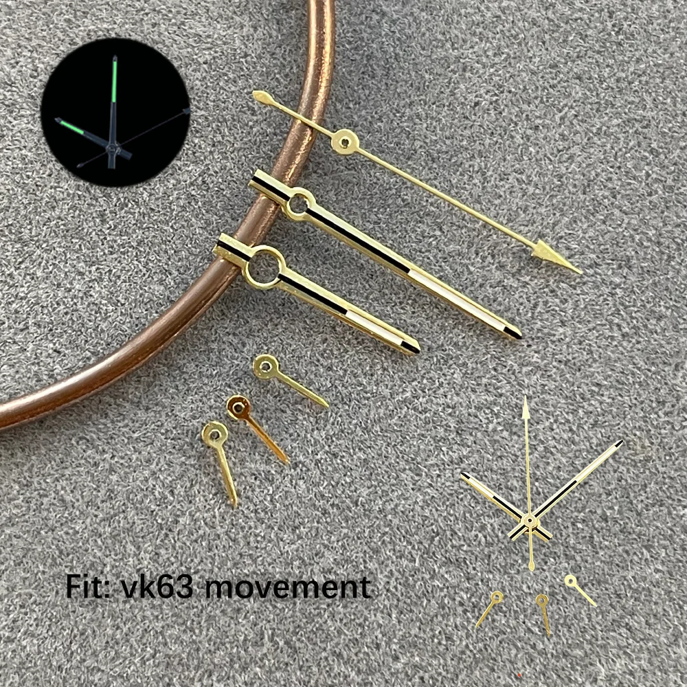 13.8*13*8.8*3.5 مللي متر 6 الأيدي الأخضر ليلة ضوء وزارة الدفاع أجزاء ساعة الأيدي مناسبة ل Seiko VK63 دايتونا حركة الكوارتز الفضة الوردي #5