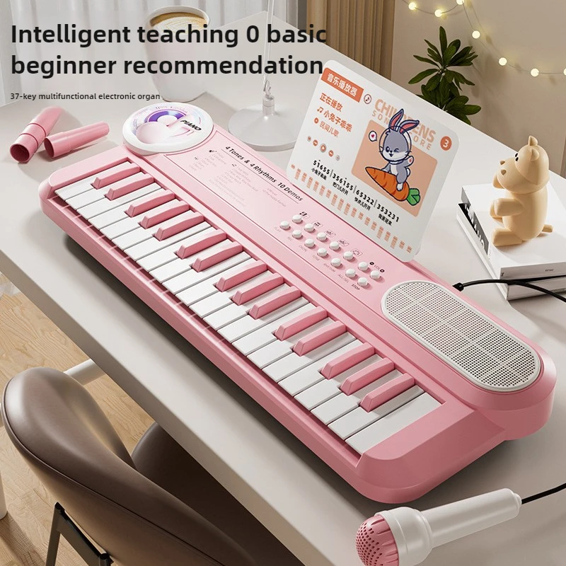 37 Key Children Electronic Keyboard with Microphone Baby Montessori Educational Toy Musical Instrument Kids Paly Music Piano Toy