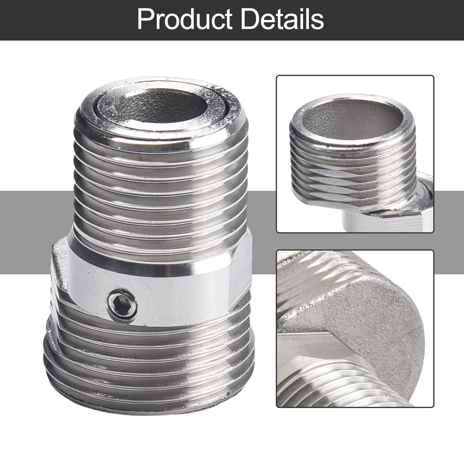 Stainless Steel Angled Curved Foot Wall Mounted Eccentric Screw Corner 360° Rotatable Shower Faucet Adapter