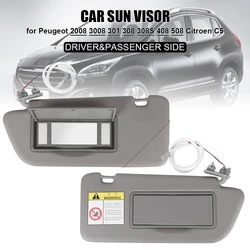 Sun Visor Sunshade 8163EG 98158116ZQ/98158119ZQ For Peugeot 2008 3008 301 308 308S 408 508 Citroen C5 Gray Car Accessories