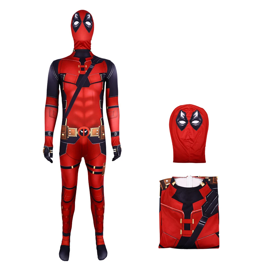 

Superhero Adult New Deadpool Bodysuit 3D Stereoscopic Style Halloween Boys and Girls Cosplay Costumes and Gifts