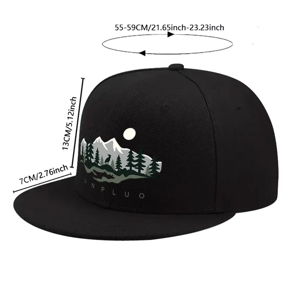 New Mountain Birds Pattern Unisex Versatile Flat Brim Baseball Cap, Hip-Hop Cap, Suitable for Short Trips, Home Daily Wear, Tren
