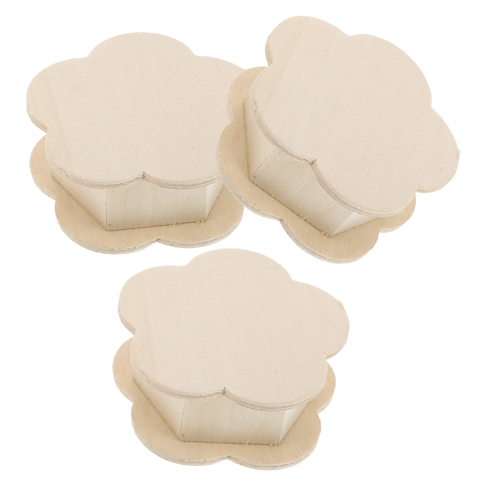 

3pcs Hexagon Wood Storage Boxes DIY Handpainted Jewelry Organizer Vintage Keepsakes Tea Accessories Display Home Office Use