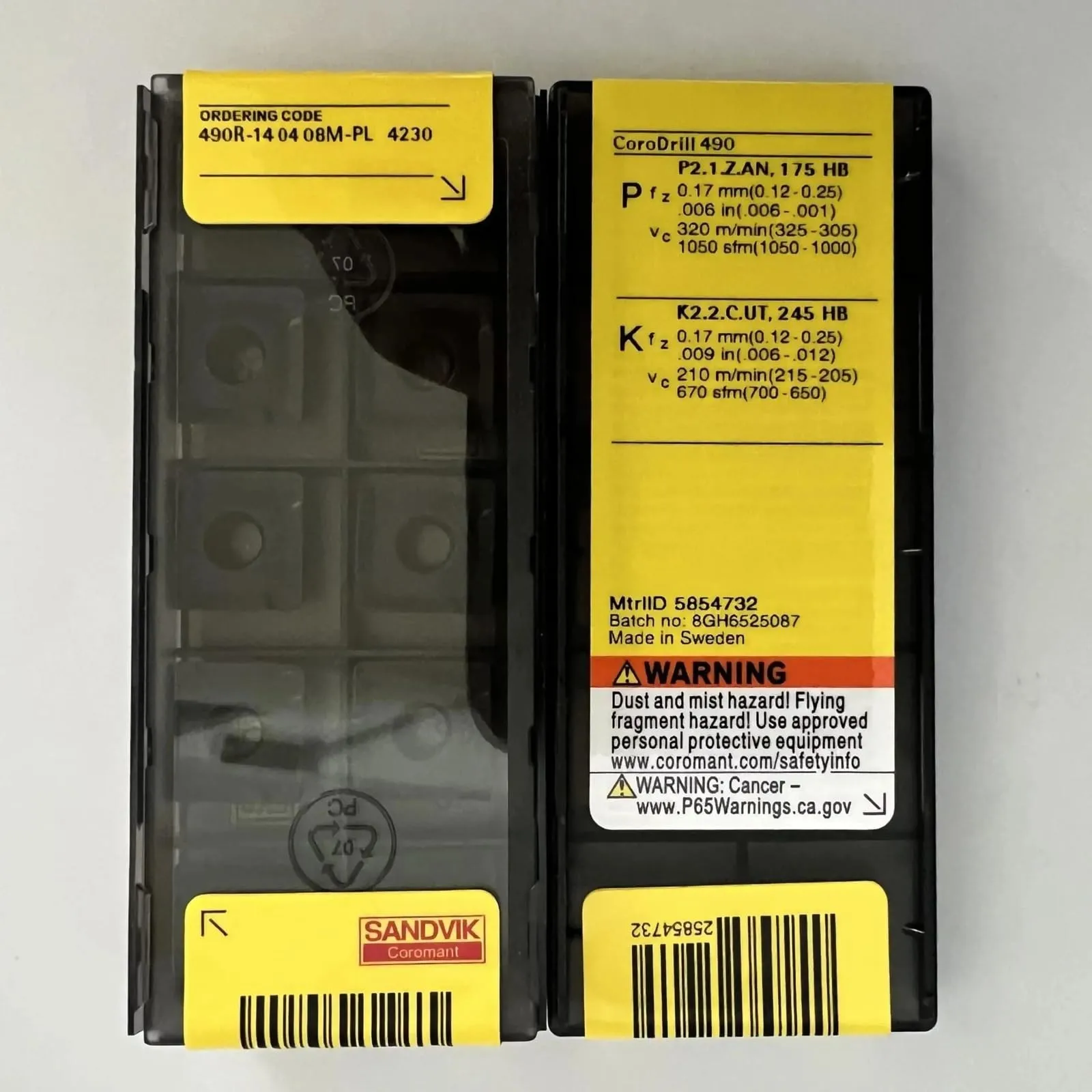 

Original SANDVIK / 490R-140408M-PL 4230 / Hard alloy CNC Blade 10 Pcs